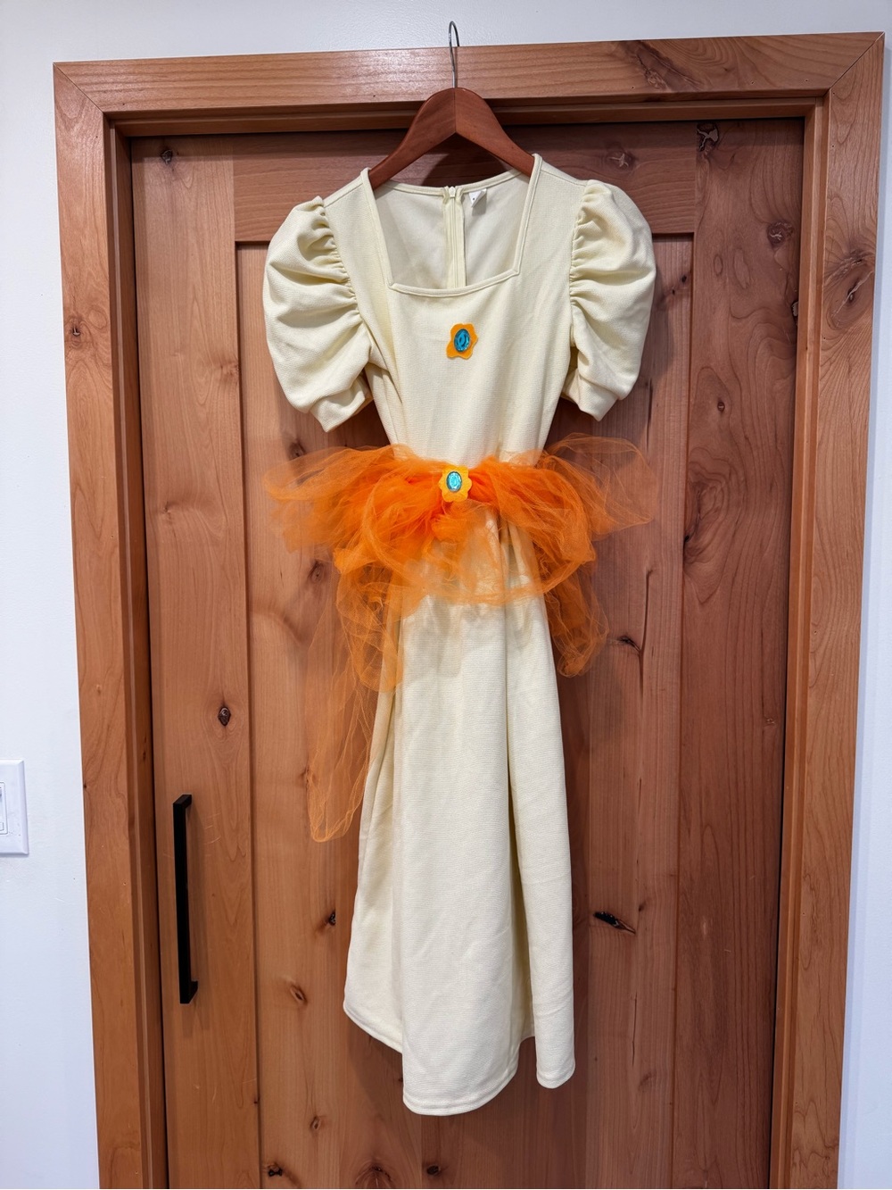 Kids Cream and Orange Princess Peach Costume Dress